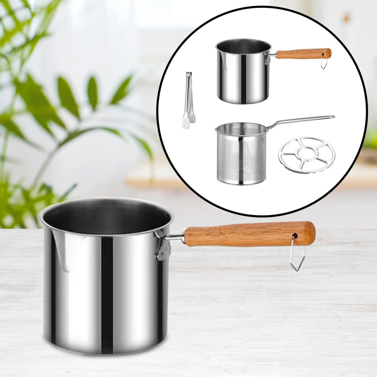 Deep Frying Pot with Strainer Basket with Handle C217652