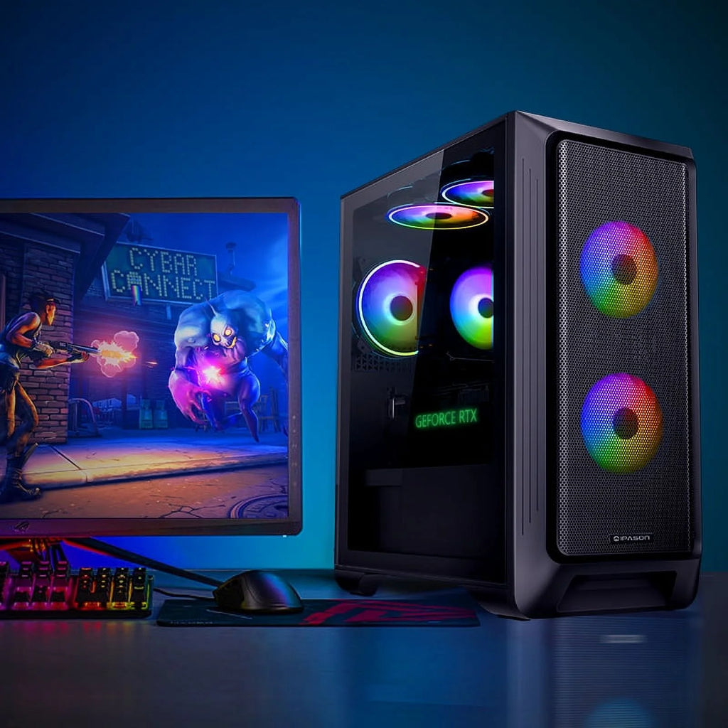 Black Gaming Desktop Intel Core i5-13400F RTX 4060 16GB DDR5 1TB M.2 NVMe Gen3 RGB Fan Cooling 650W 80+ Gold Wifi Windows 11 Home O5525