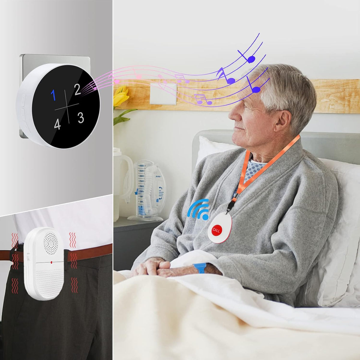 Wireless Caregiver Pager Emergency Alert System Call Button R595017