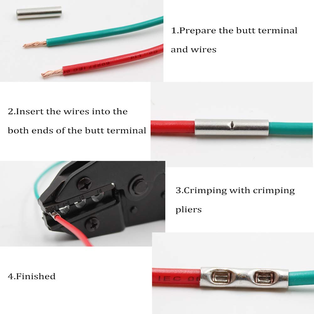 10Pcs Non Insulated Butt Connectors S4046