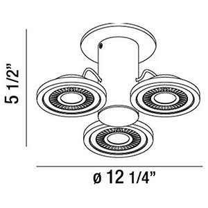 3 Light LED Surface Mount White/Black J956469