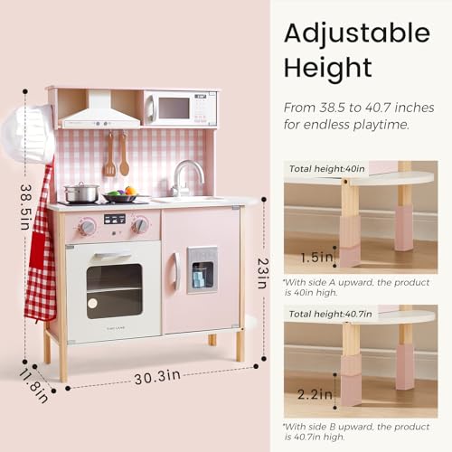 Wooden Kids Play Kitchen with Real Lights & Sounds W615713