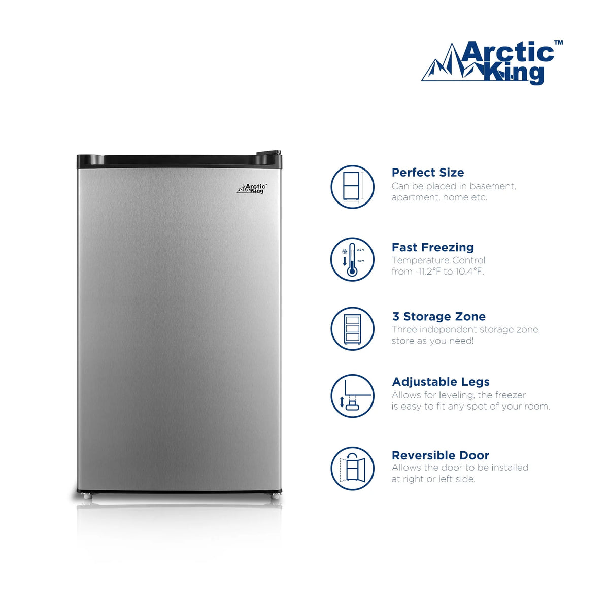 3.0 Cu ft Upright Freezer Stainless Steel R75445