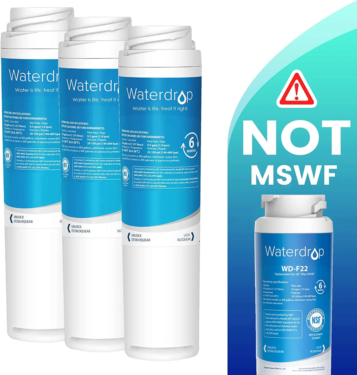 6 Pack Refrigerator Water Filter F4121