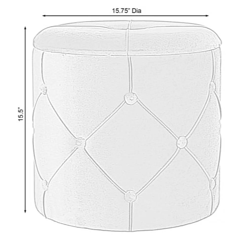 Round Wooden Velvet Ottoman Stool with Lid B709