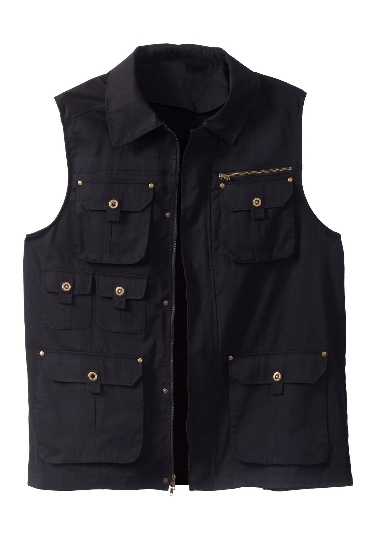 Black Multi Pocket Vest T146