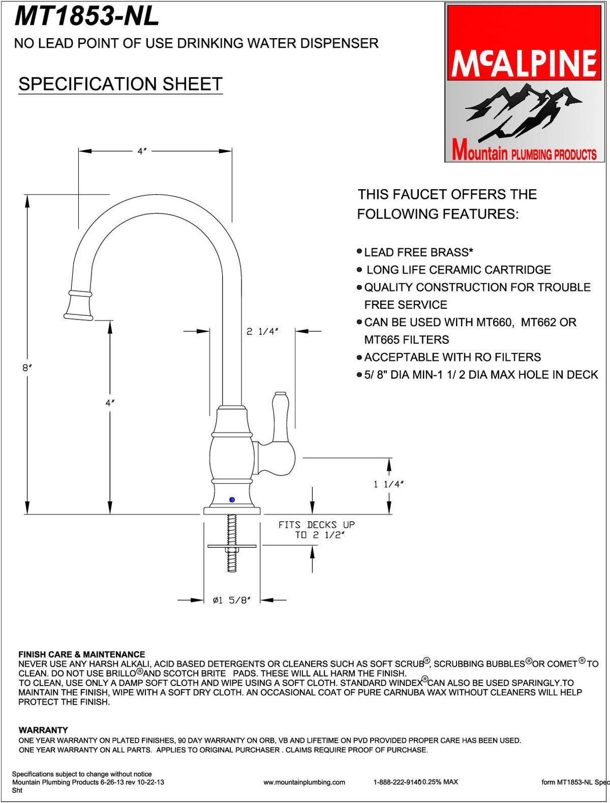 Point-of-Use Drinking Faucet - Unlacquered Brass I4412