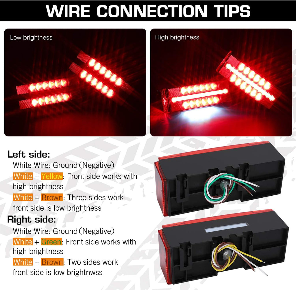 Submersible LED Trailer Light Kit, Waterproof Tail Lights T94128