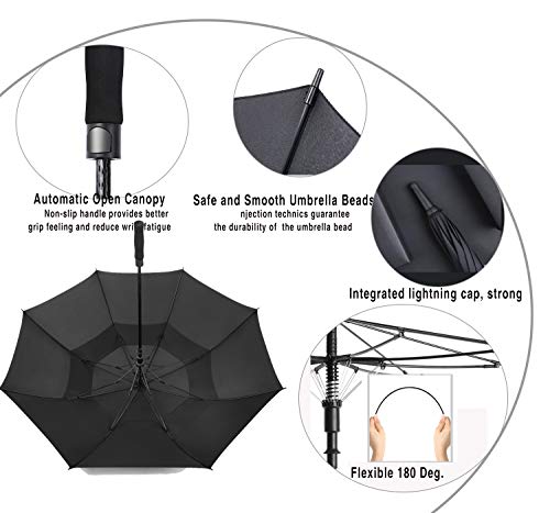 Large 62 Inch Double Canopy Windproof Waterproof Golf Umbrella U36941