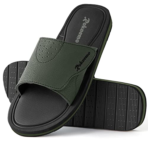 Mens Slide Sandals with Memory Foam E84967