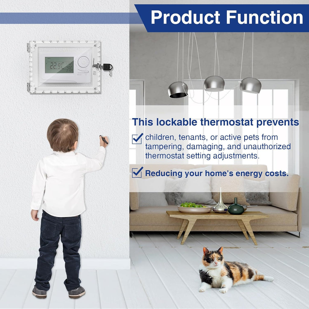 Clear Thermostat Lockable Box with Keys B35785