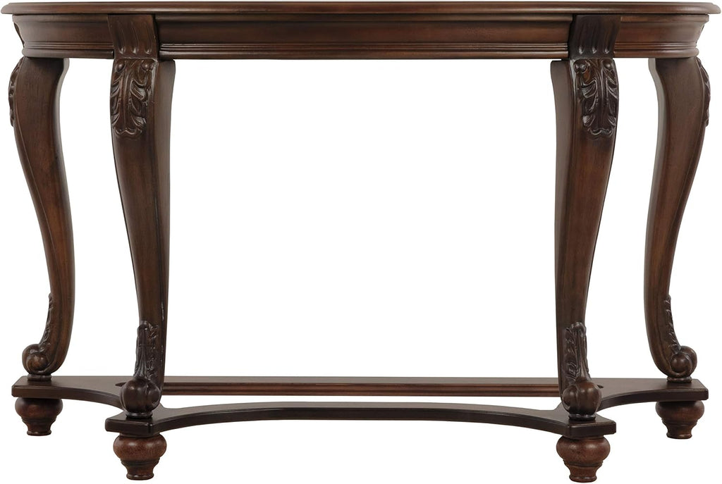 Dark Brown Glass Top Sofa Table U429