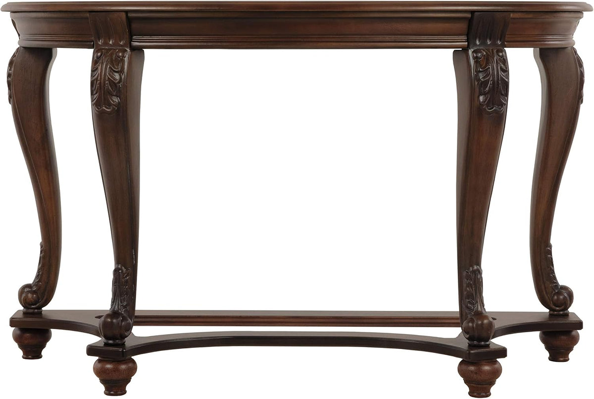 Dark Brown Glass Top Sofa Table U429