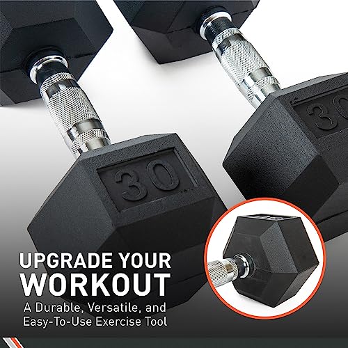Pair Rubber Encased Hex Dumbbell H5022