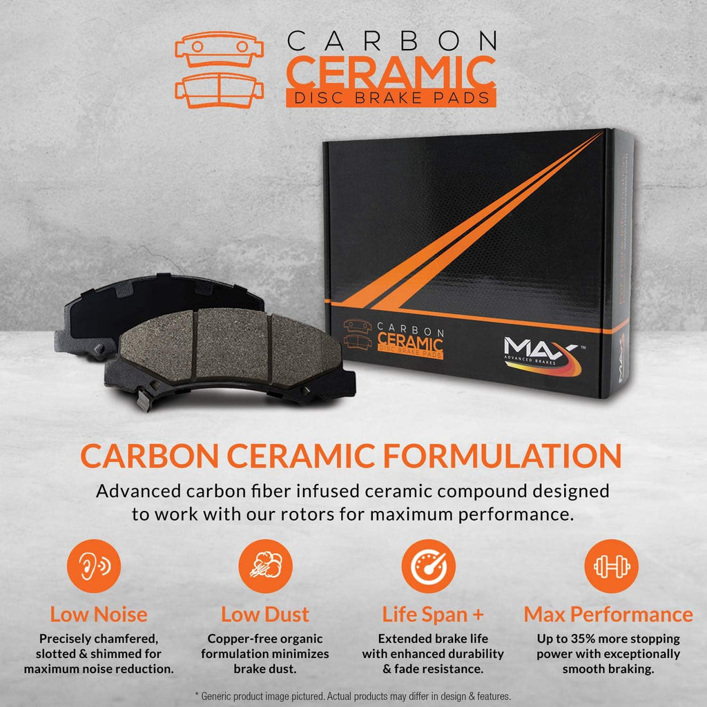 Max Brakes Premium OE Rotors with Carbon Ceramic Pads C9850