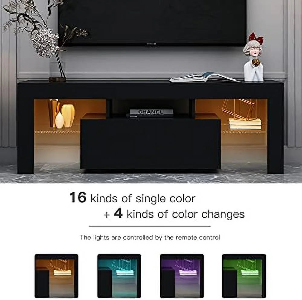Modern TV Stand with 2 Cabinets Entertainment Center Wood TV Unit O1625