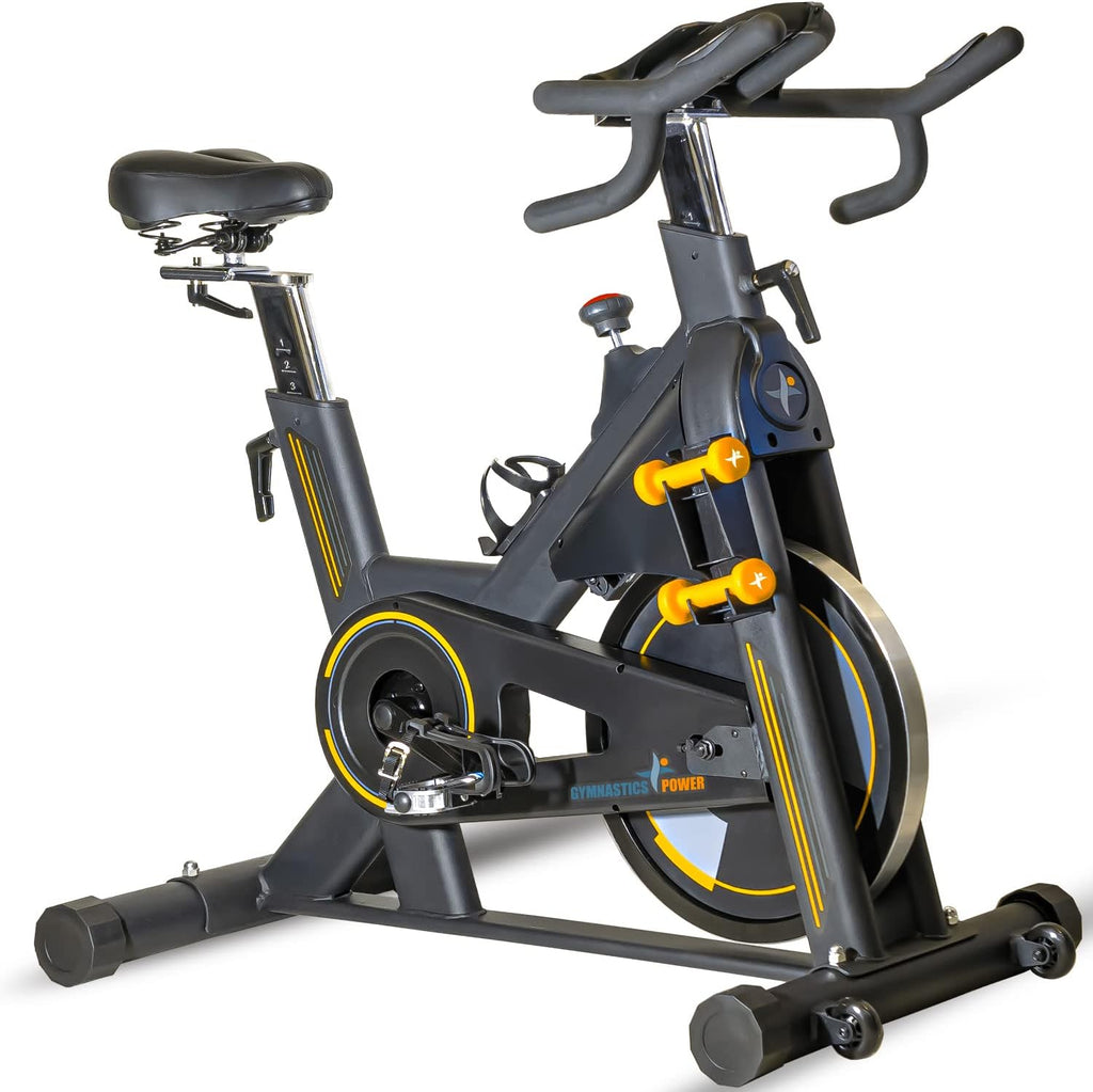 Heavy-Duty 115 LB Magnetic Resistance Exercise Bike with 2X1 lb Dumbbells F84396
