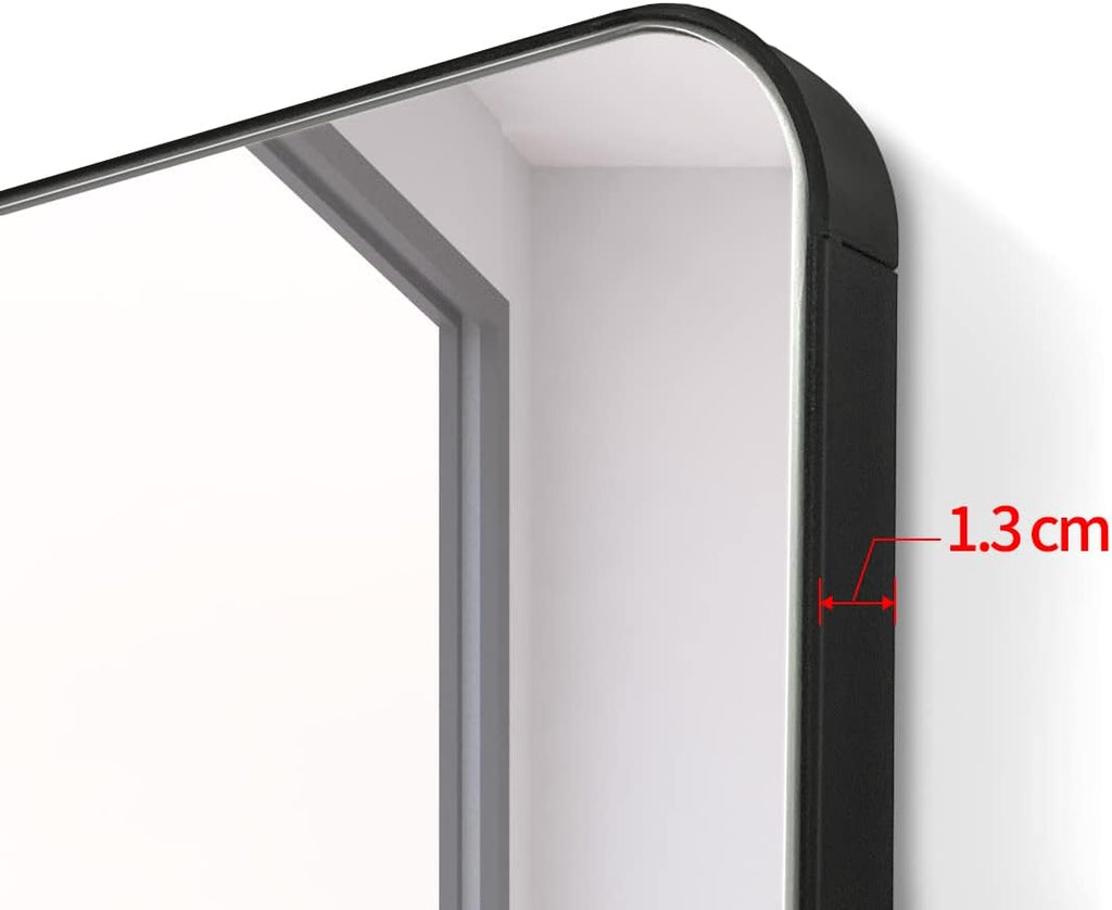 Black Aluminum Alloy Frame Pivot Rectangle Bathroom Mirror Z944735