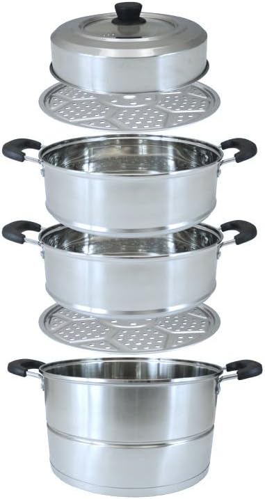 3 Tier Stainless Steel Steamer Set 28 CM J349026