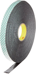 Urethane Foam Tape, black, 1x22x72 yd. W78862