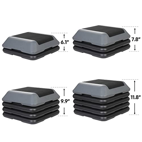 16 Inch Adjustable Aerobic Stepper Exercise Workout Step Platform Bench with 4 Risers I703