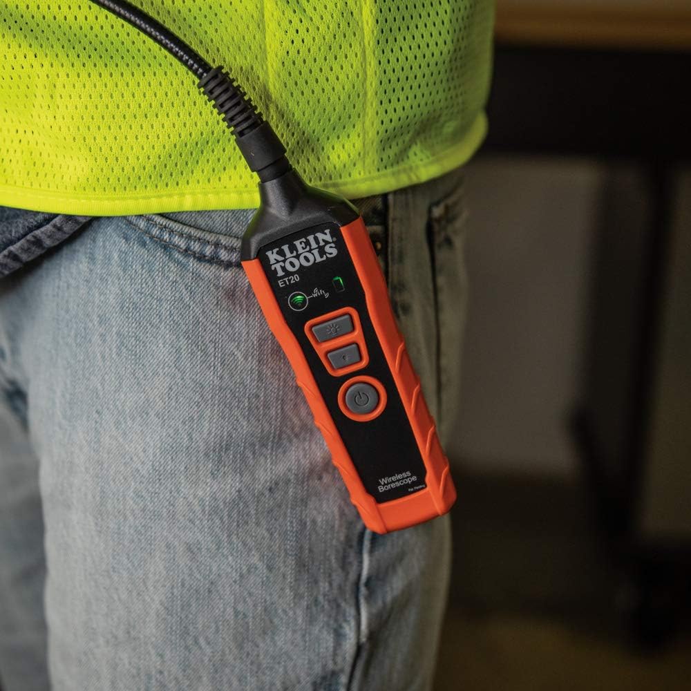 WiFi Borescope Inspection Camera with Rechargeable Lithium-Ion Battery and LED Lights H608574