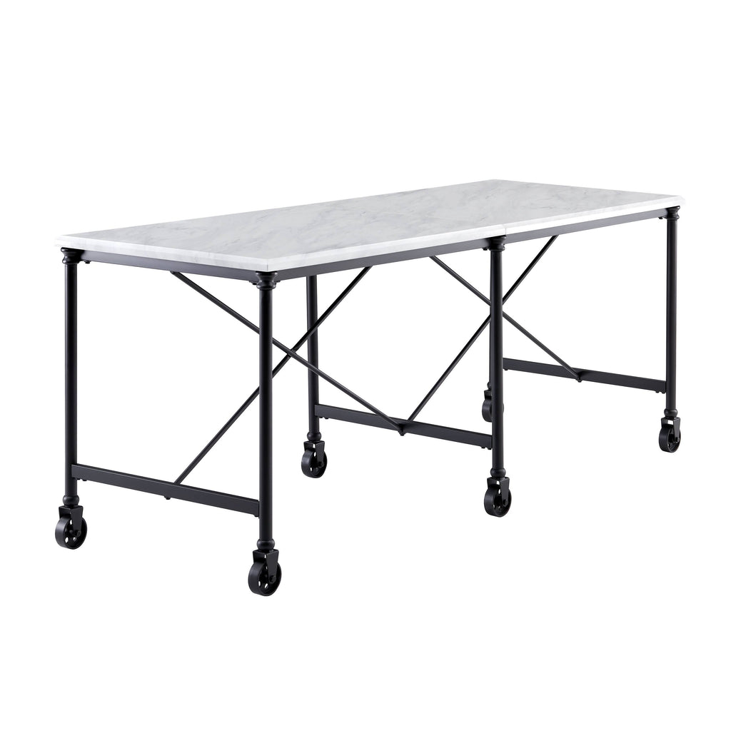 Black Metal 29-inch Kitchen Island Table P6974