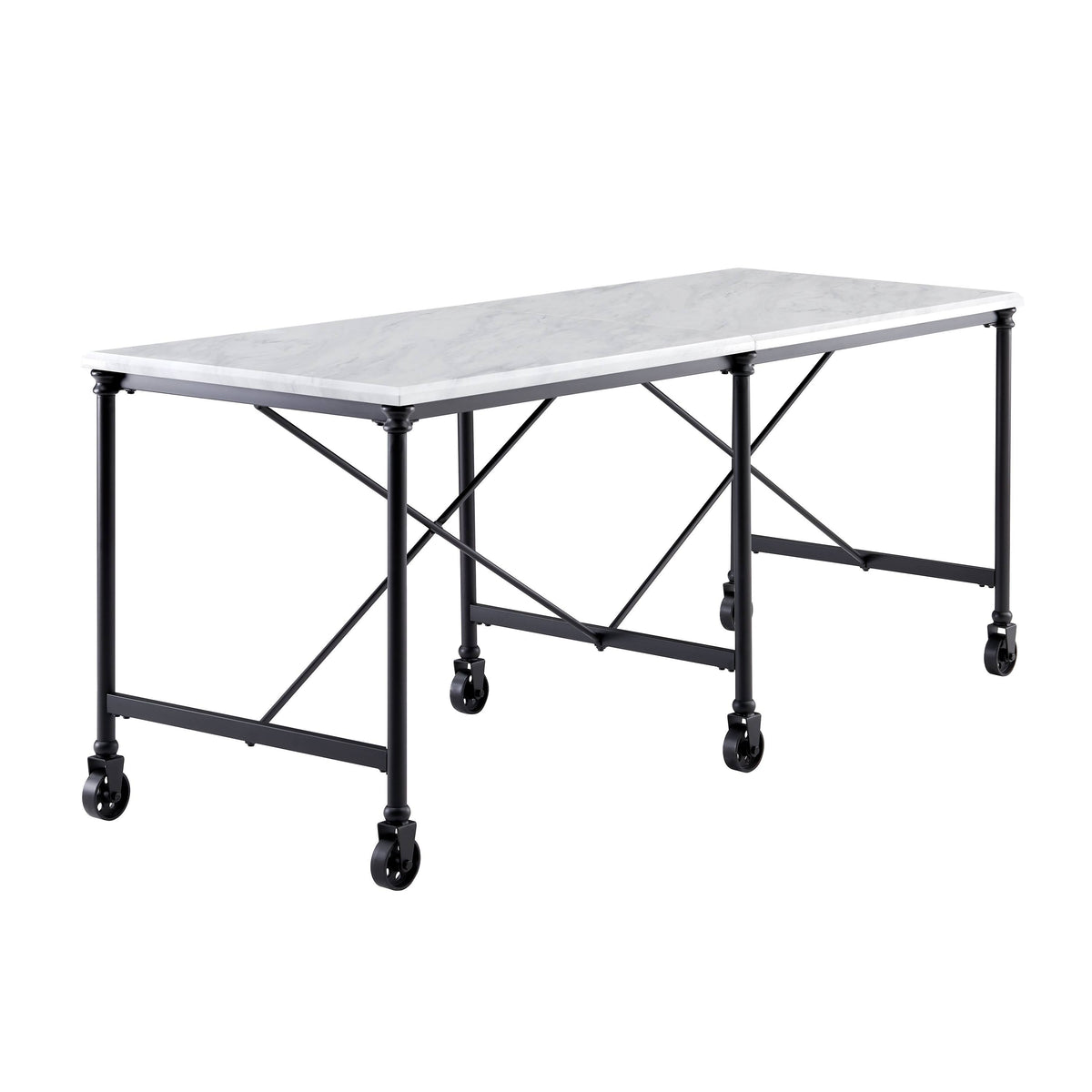Black Metal 29-inch Kitchen Island Table P6974