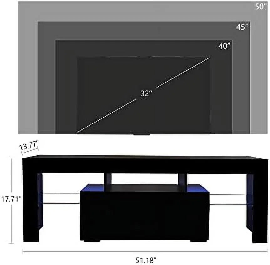Modern TV Stand with 2 Cabinets Entertainment Center Wood TV Unit O1625
