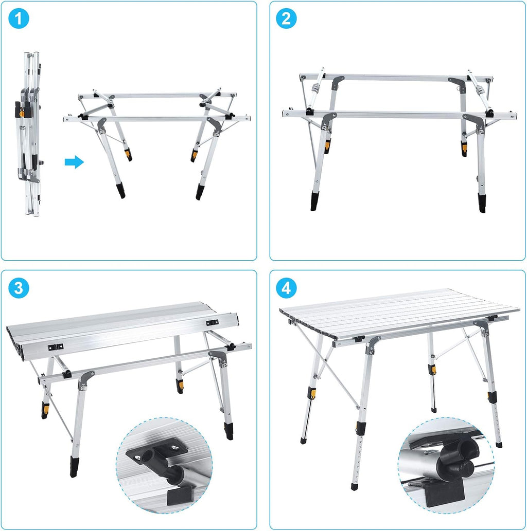 Folding Portable Aluminum Camping Table with Tablecloth T653