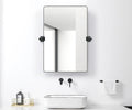Black Aluminum Alloy Frame Pivot Rectangle Bathroom Mirror Z944735