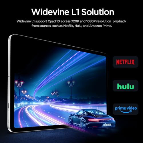 Black 10.1 inch Android Tablet, Octa-core, RAM 12GB, ROM 64GB, WiFi 6, Dual Speakers P60764