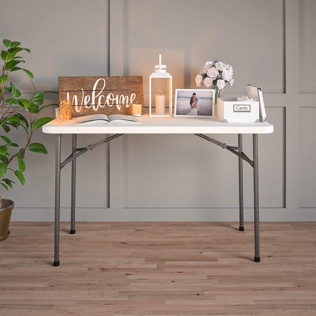 White 4 ft. Folding Utility Table Z747