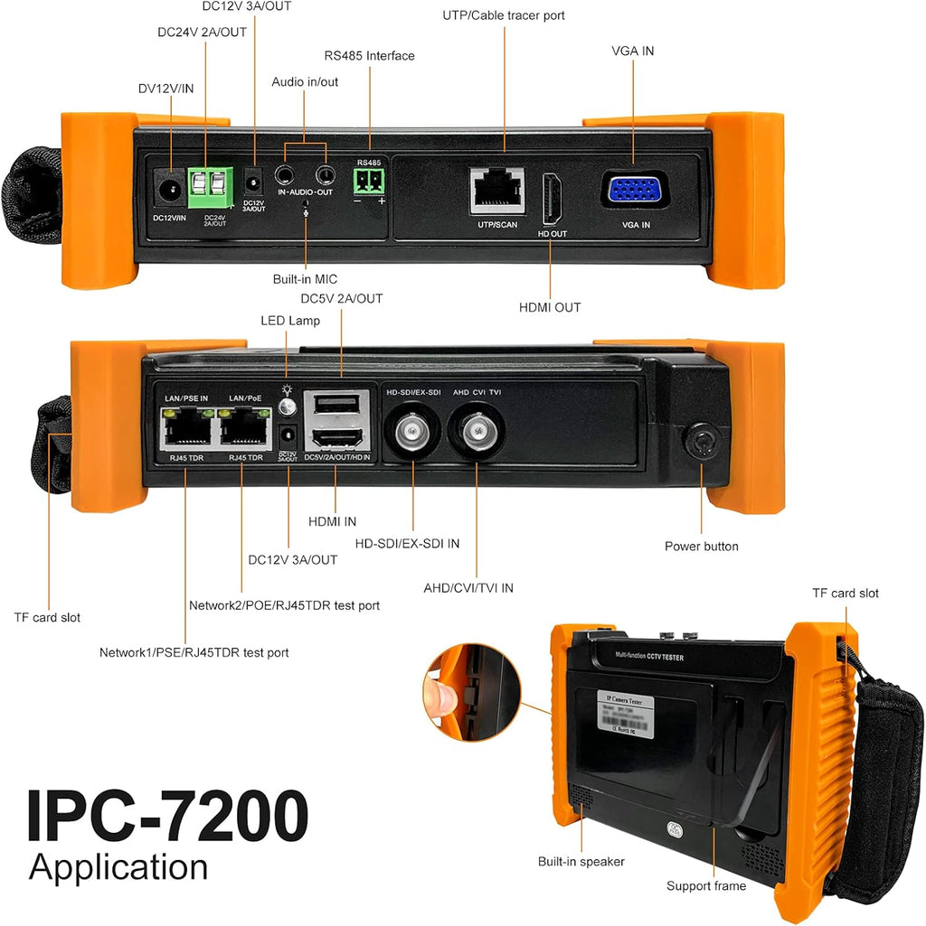 IP Camera Tester 8MP 7inch IPS Touch Screen POE WiFi 4K N2061