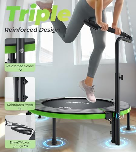 40"/48" Foldable Mini Trampoline with Adjustable Foam Handle F38059