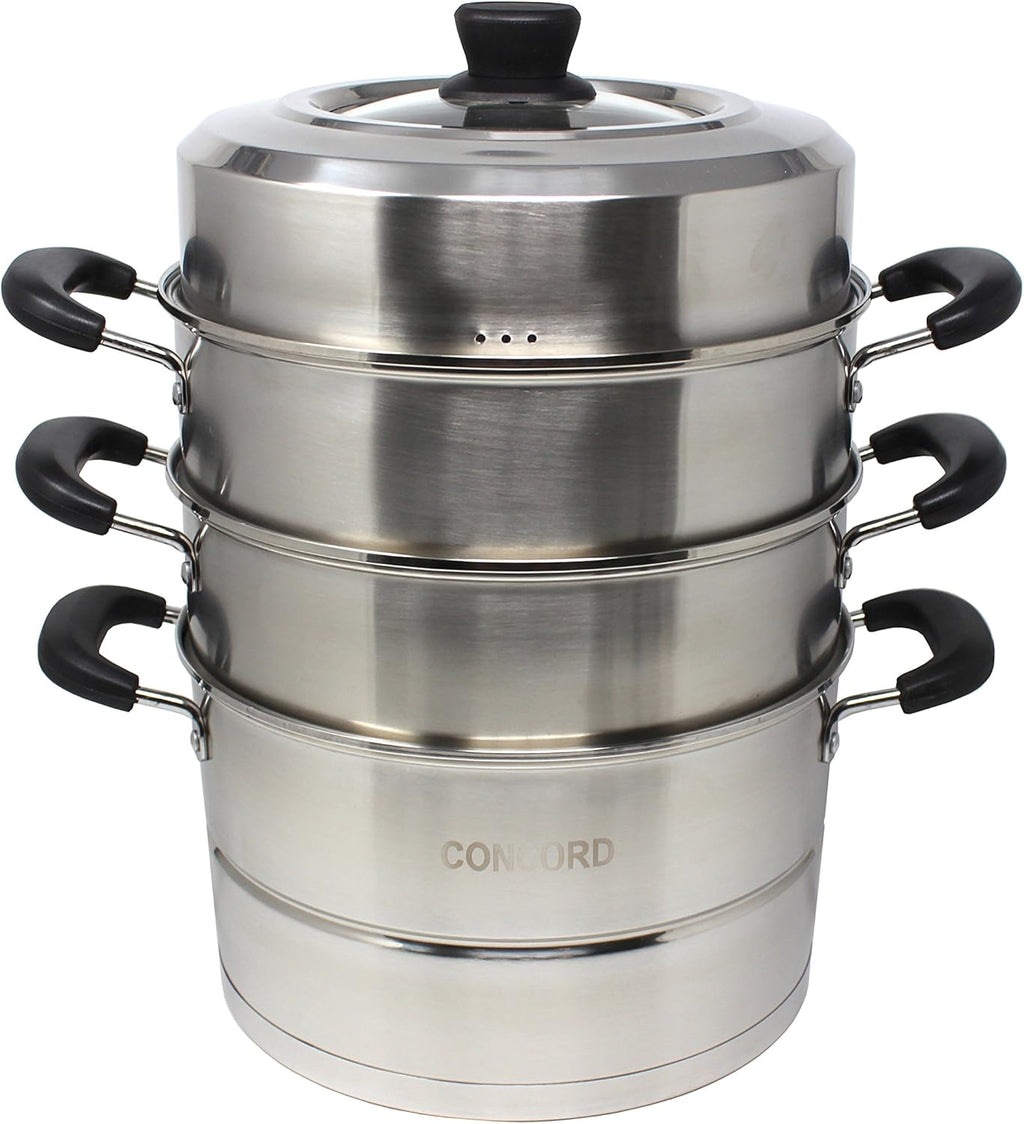 3 Tier Stainless Steel Steamer Set 28 CM J349026
