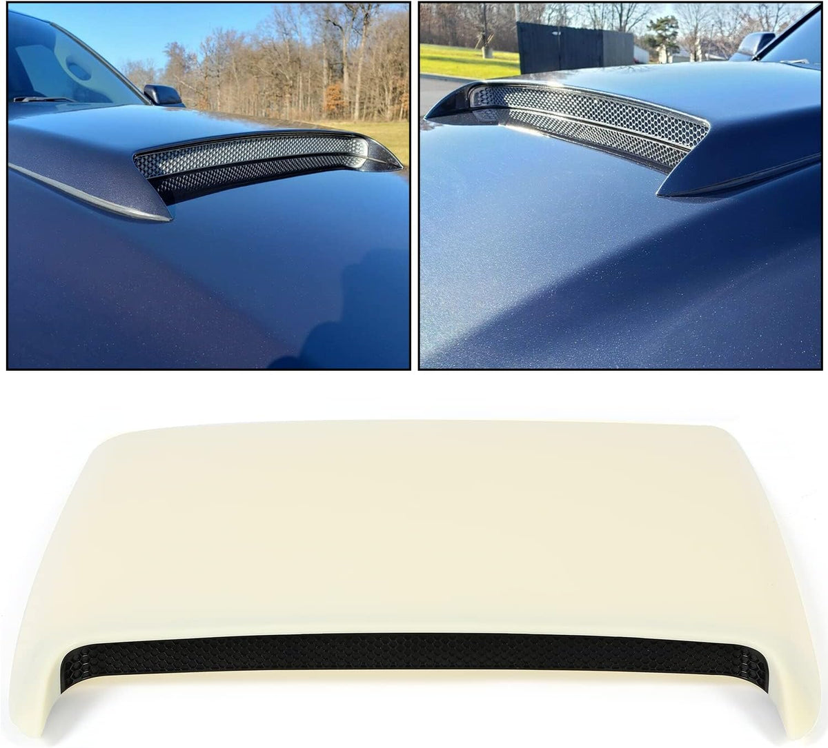 Unpainted White Front Upper Hood Scoop Kit K402