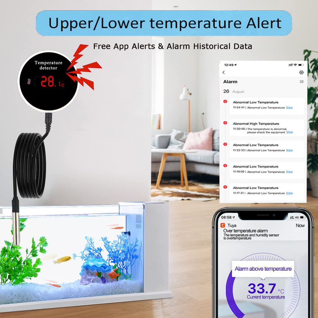 WiFi Temperature Sensor with Waterproof External Probe B991652