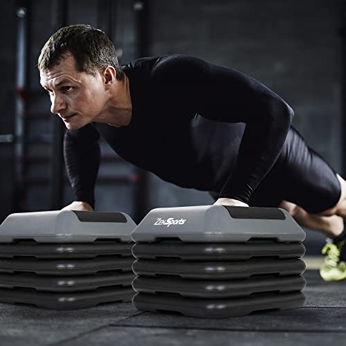 16 Inch Adjustable Aerobic Stepper Exercise Workout Step Platform Bench with 4 Risers I703