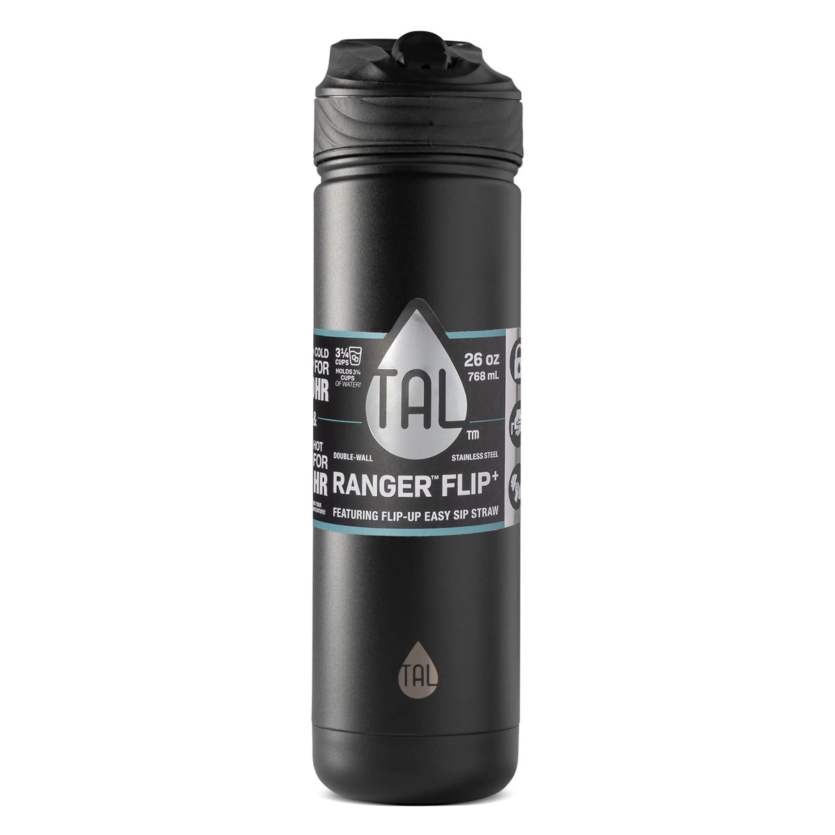 Black 26 oz Stainless Steel Water Bottle N6451