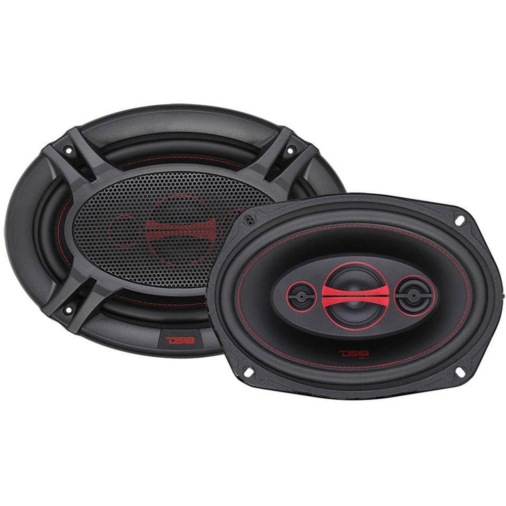 6 x 9 inch 4 Way 180W Coaxial Speaker, 1 Pair, Black Q91442