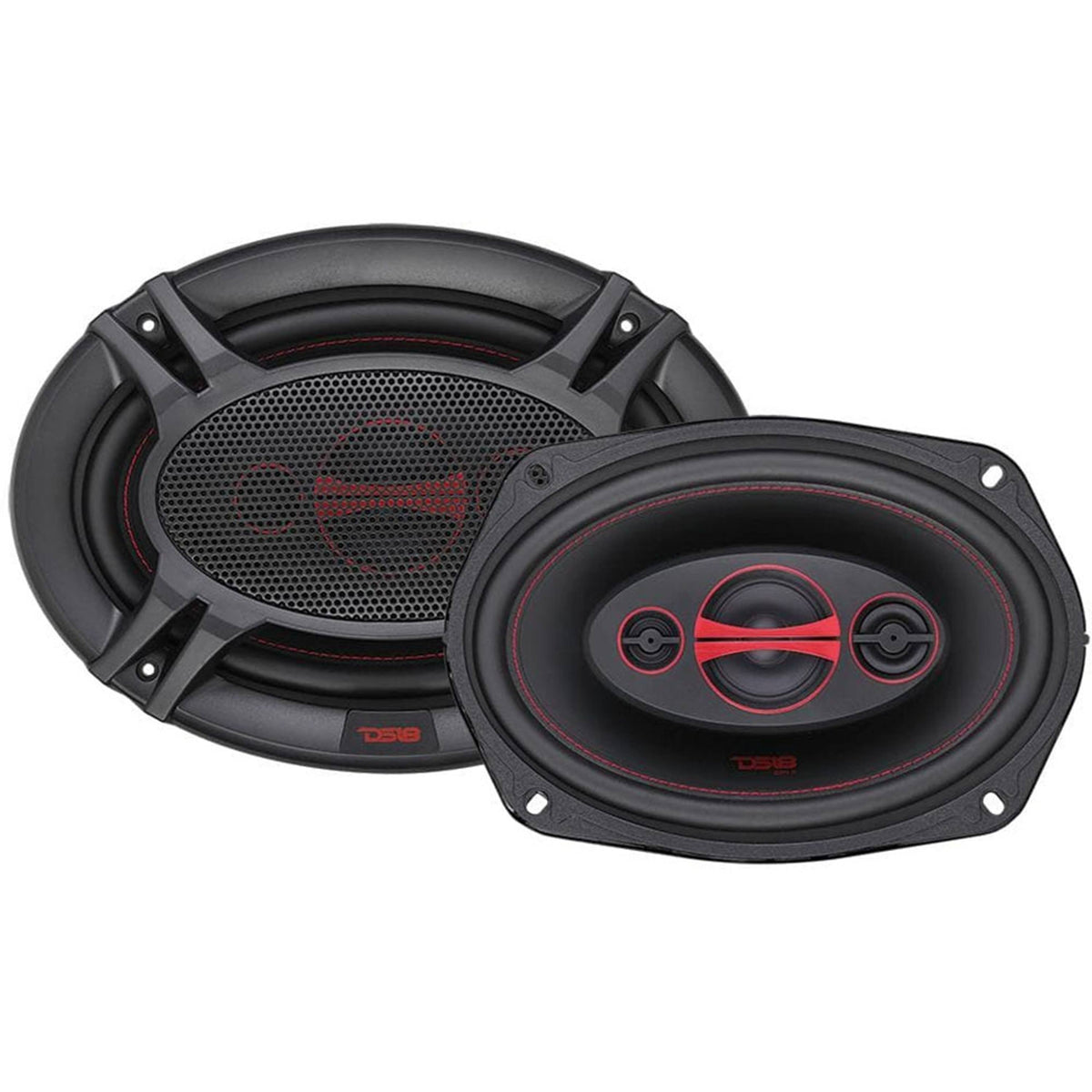 6 x 9 inch 4 Way 180W Coaxial Speaker, 1 Pair, Black Q91442