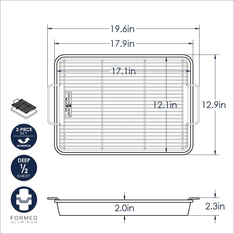 Nordic Ware Naturals Nonstick Half Sheet Baking Tray I9757