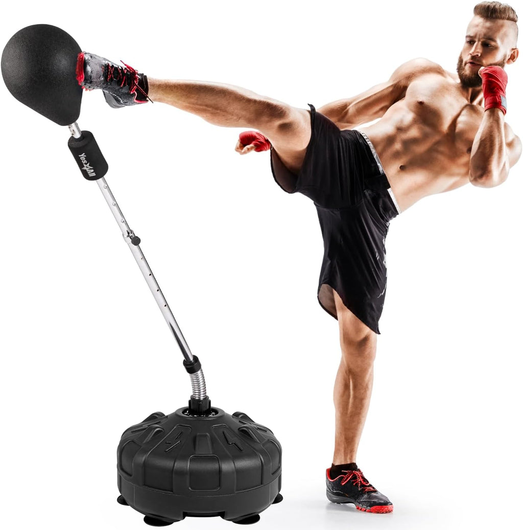 Punching Bag with Stand, Adjustable Height, PU Leather Speed Reflex Ball L22993