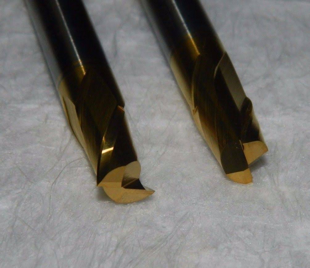 Solid Carbide Square End 3/8 Diam 1/2 2 Flute 2 Pack X5245