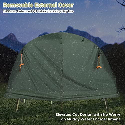 4-in-1 Camping Cot Tent with Waterproof External Cover, Air Mattress & Carrying Bag Y34926