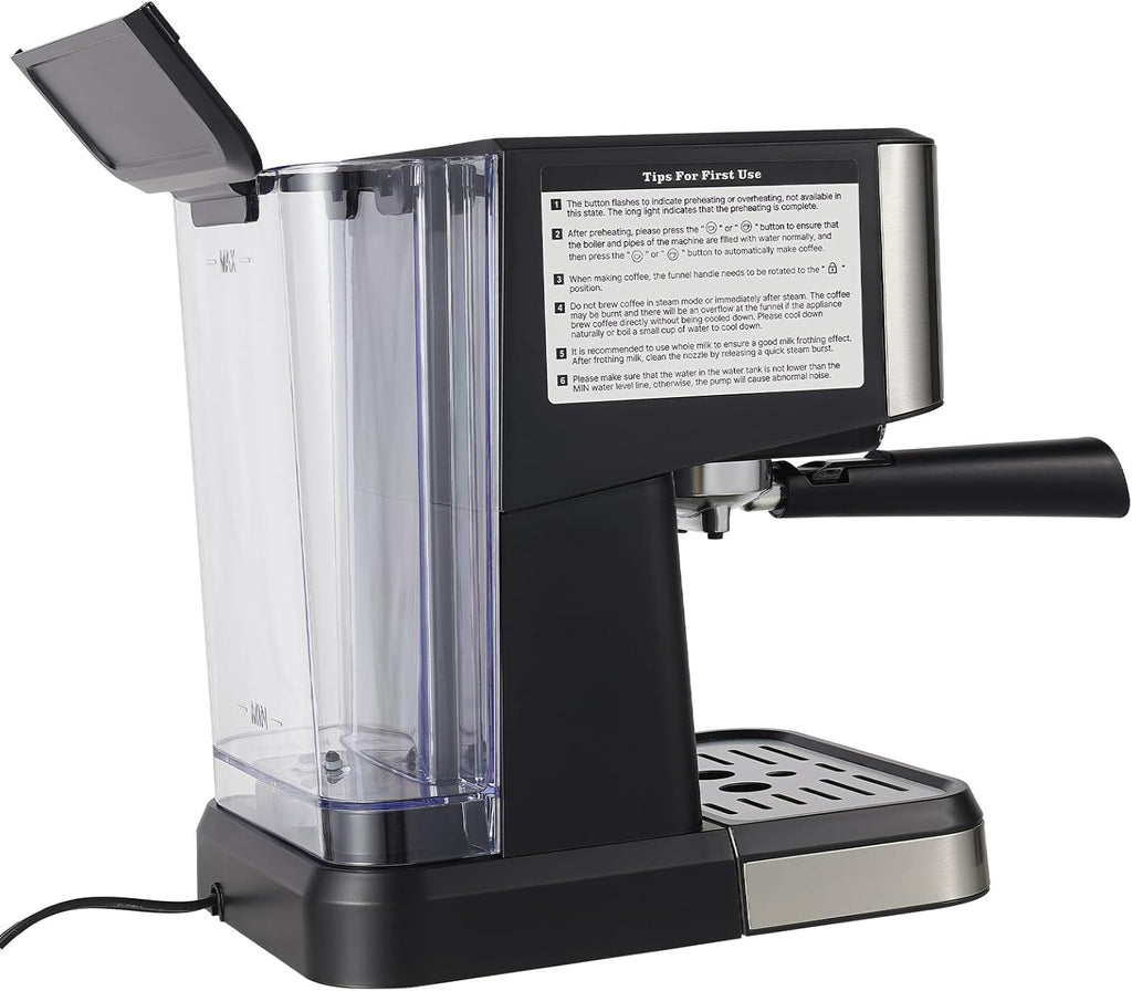 20 Bar Semi-Automatic Espresso Machine with Milk Frother Steam Wand, 50oz Removable Water Tank J86275