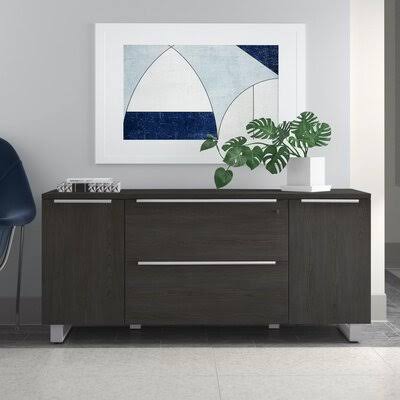 2-Drawer Lateral Filing Cabinet Espresso Silver G542380