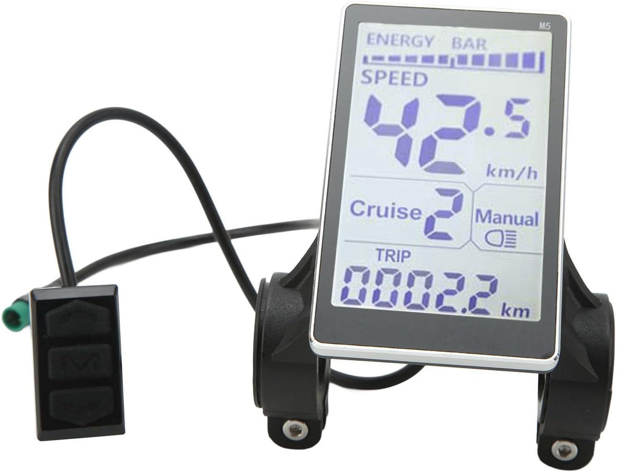 24V 36V 48V 60V 5 Pin M5 LCD Panel Screen for 31.8 22.2mm Handlebar Electric Bikes G3210