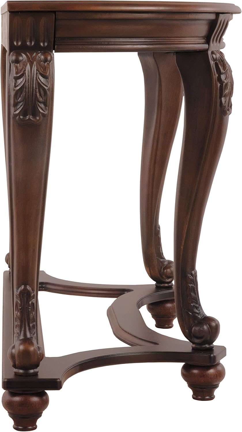 Dark Brown Glass Top Sofa Table U429